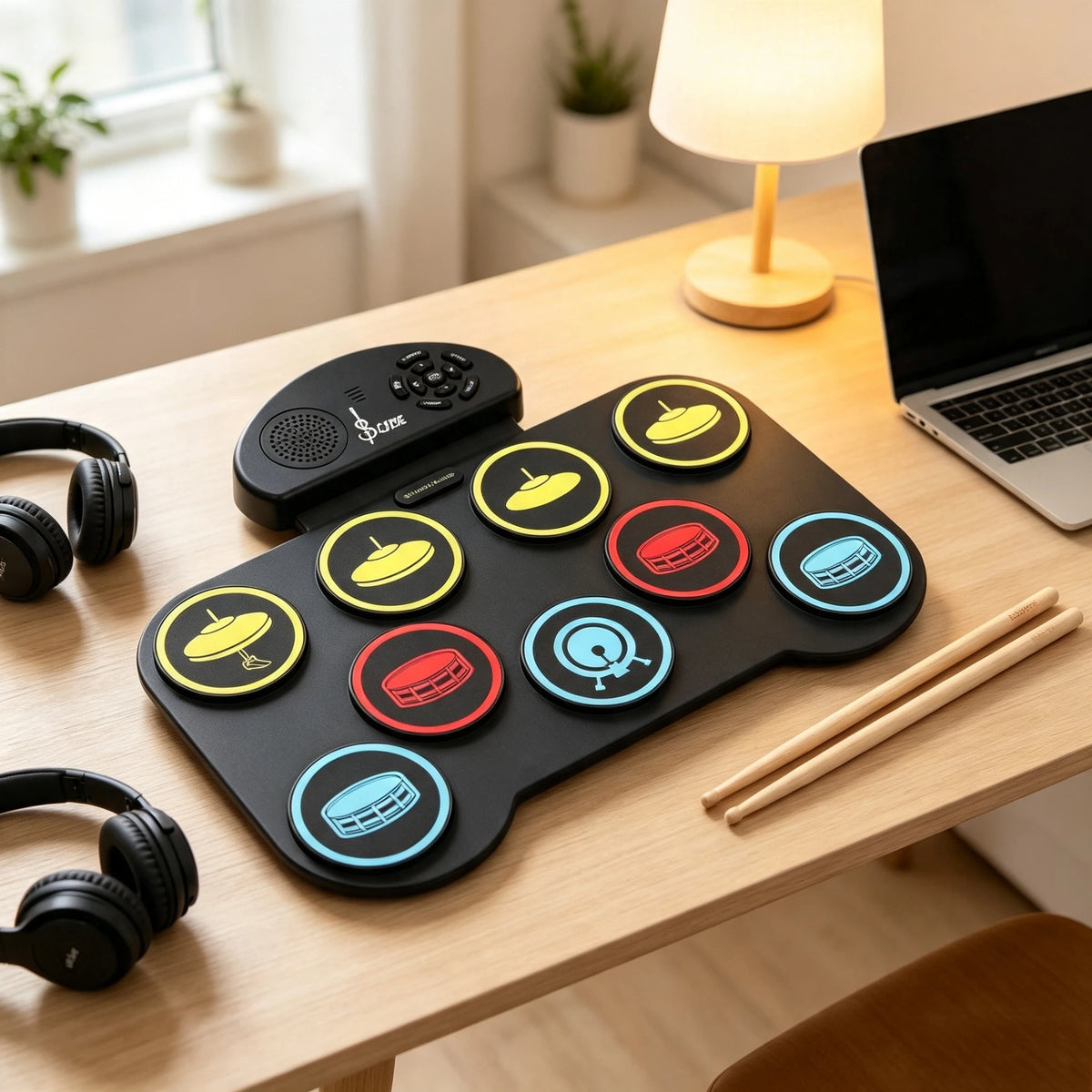 Foldable 9-Pad Electronic Drum Kit for Beginners