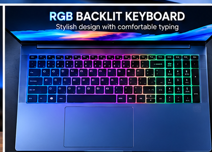 Laptop RGB backlit keyboard close-up feature image