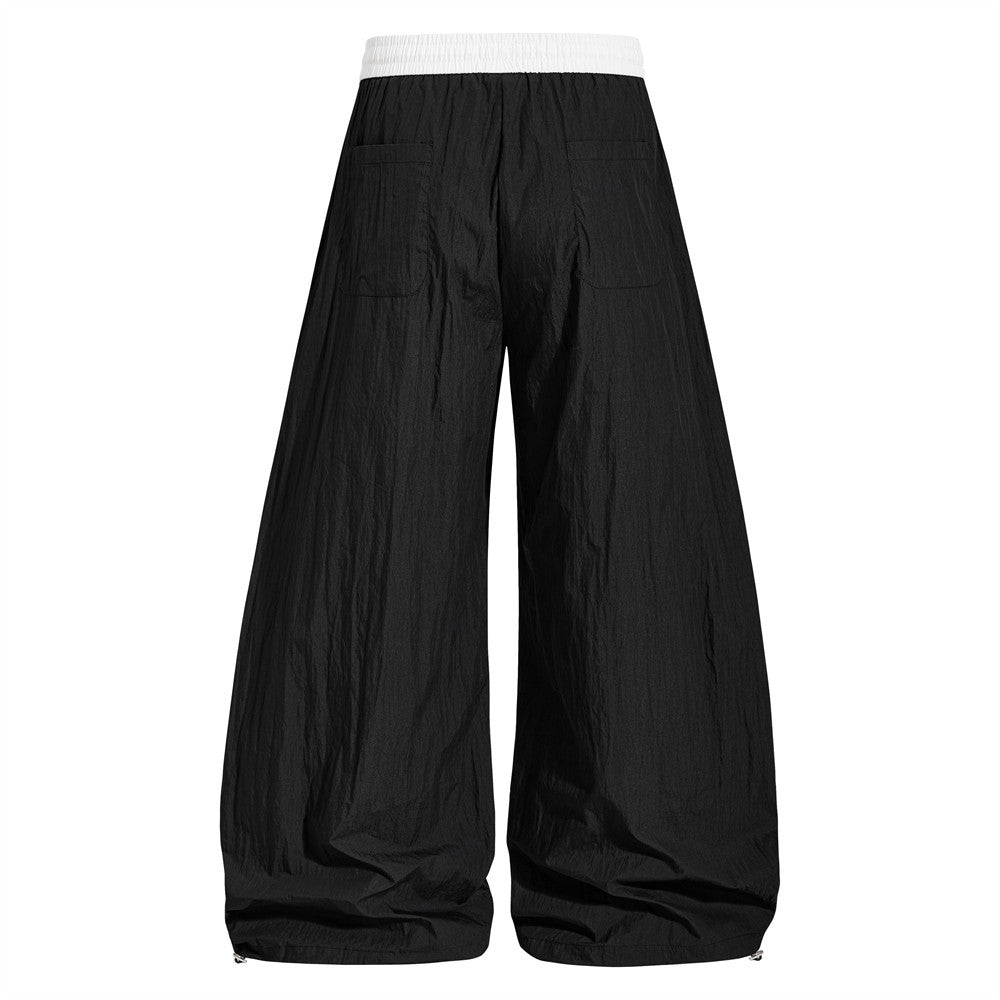 Piano key note printing curved knife wide leg pants product photo