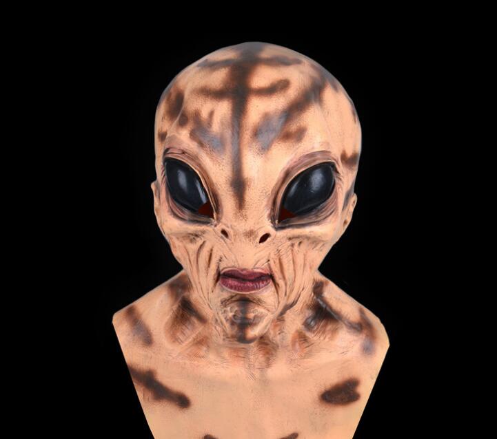 Halloween Alien Mask Scary Horrible Big Eyes Horror Alien Mask Full Head Latex Mask