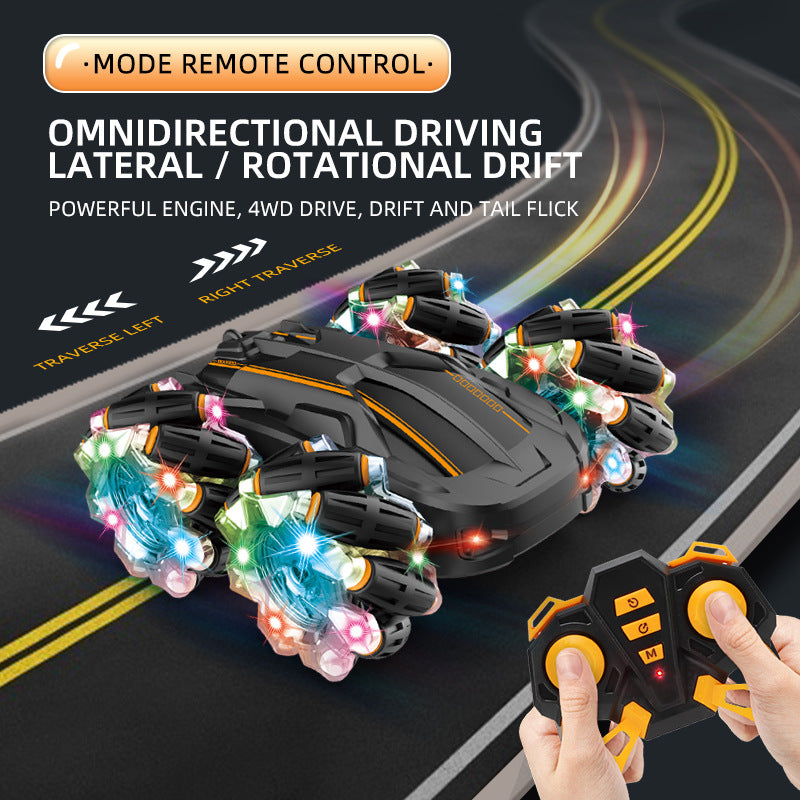Drift Racing Remote Control Double-Sided Stunt Rampage Light Charging High-Speed Off-Road Vehicles Children's Toys eprolo