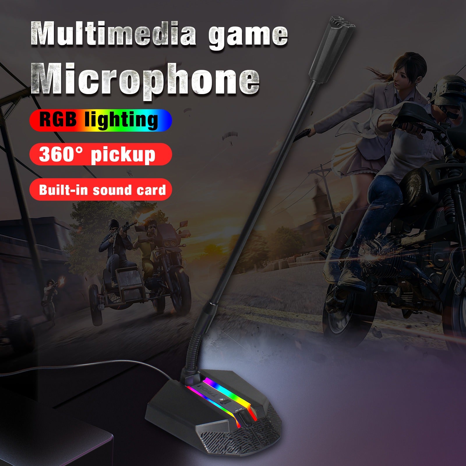 New desktop RGB luminous condenser microphone live broadcast microphone