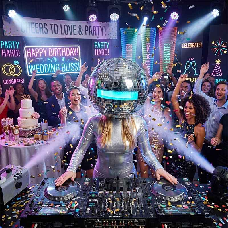 Silver Mirror Helmet Mask, Reflective Disco Costume Headgear for EDM Raves, Music Festivals, DJ Stage Performance