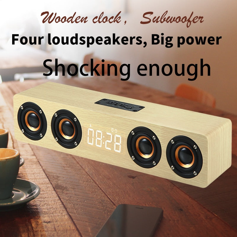 Home theater portable column Bluetooth Speaker Alarm Clock Radio subwoofer Soundbar for TV speaker AUX USB