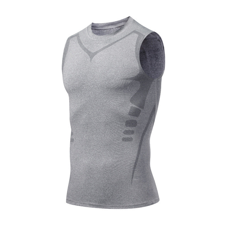 Quick-dry Men's Sports Fitted Short Sleeve Highly Elastic Breathable Moisture-wicking Fitness Training Vest eprolo
