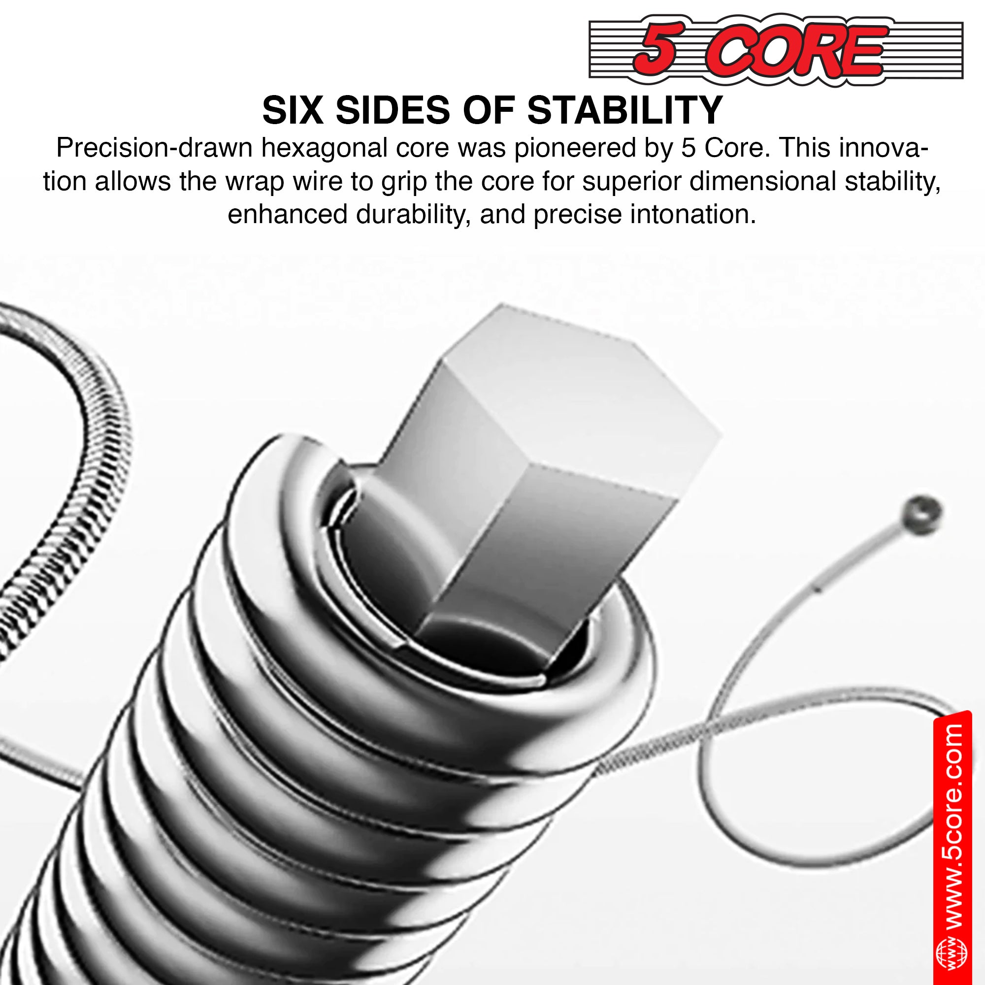 5 Core Electric Guitar Strings for 6 String Guitars Nickel Plated