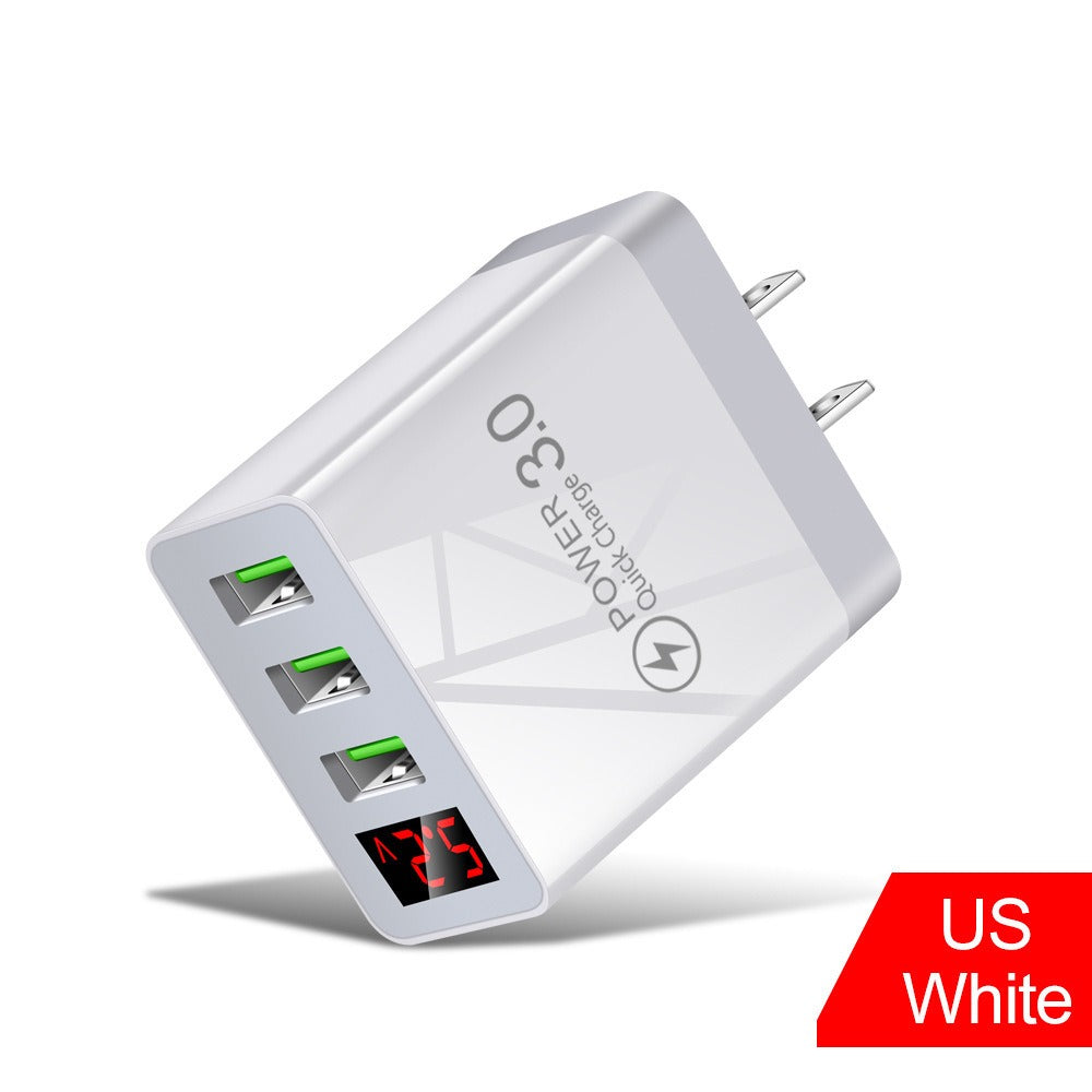 3-Port USB Fast Charger with Digital Display