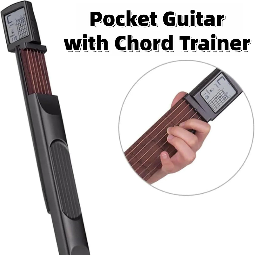 Miwayer black pocket guitar chord practice trainer with rotatable screen