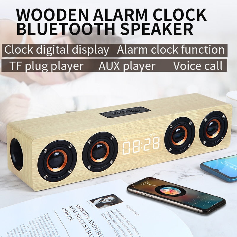 Home theater portable column Bluetooth Speaker Alarm Clock Radio subwoofer Soundbar for TV speaker AUX USB