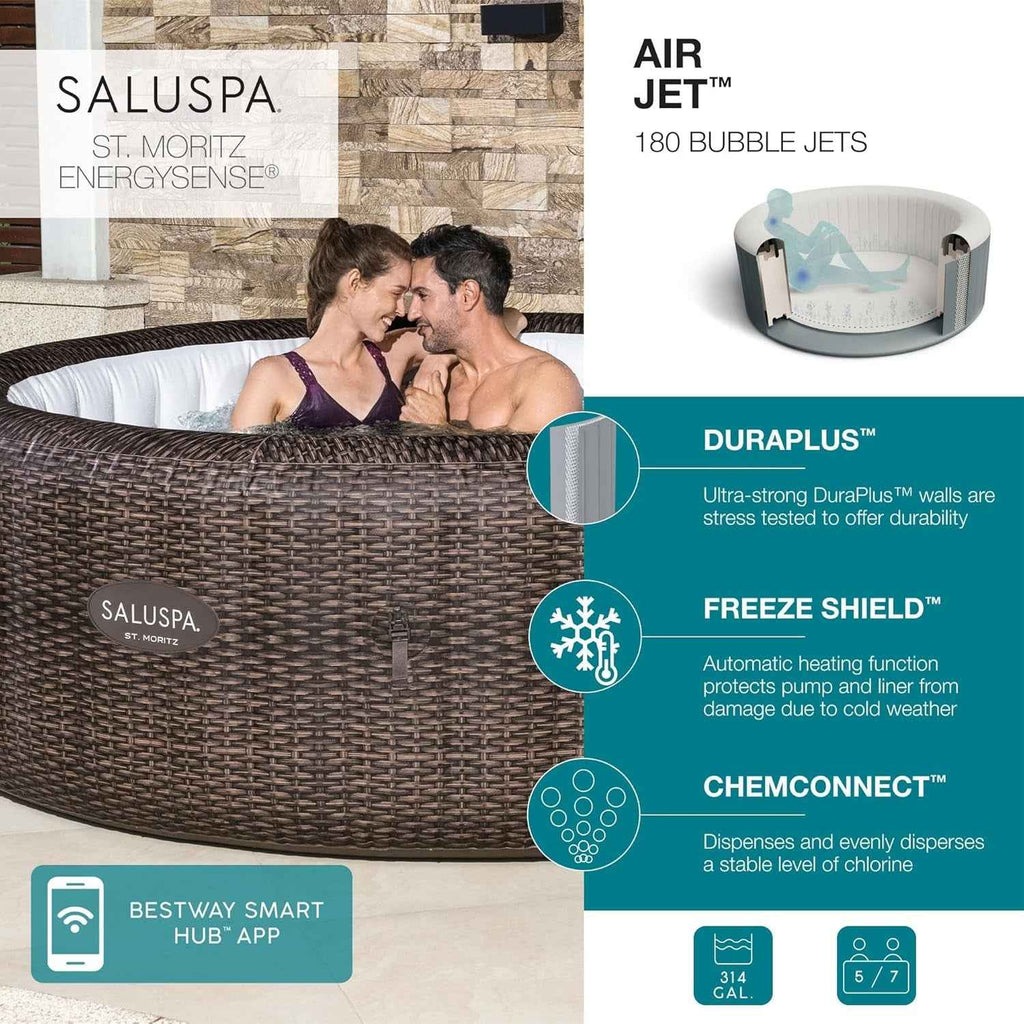 Inflatable Hot Tub 7 Person 180 Jets