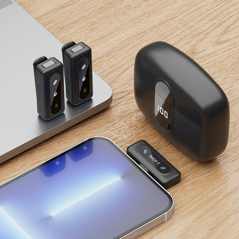 Noise reduction digital display charging compartment digital display mini microphone