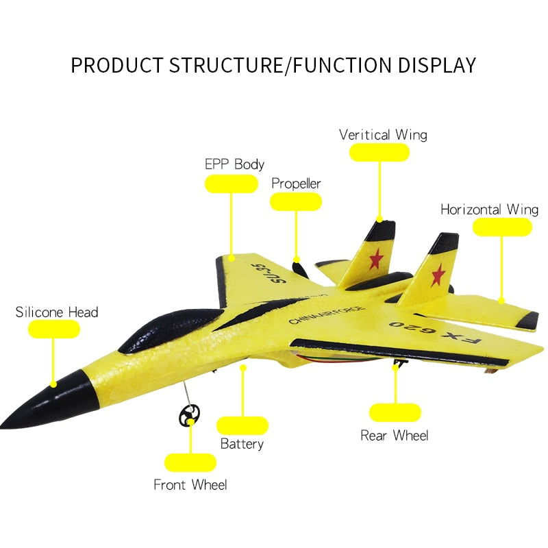 RC Foam Aircraft SU-35 Plane 2.4G Radio Control Glider Remote Control Fighter Plane Glider Airplane Foam Boys Toys for Children eprolo