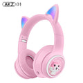 AKZ-01 Kids Bluetooth Headphones with LED Design