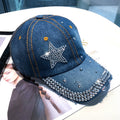 Cowboy Baseball Hat Female Ins Tide Ladies Fashion Sunscreen Rhinestone product photo