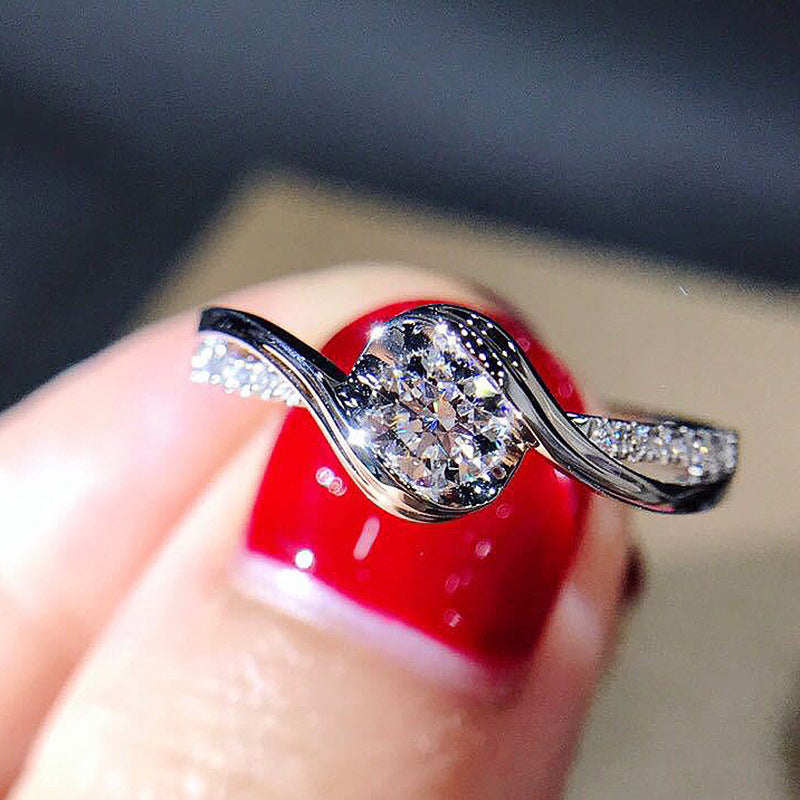 Creative Twisted Arm Eight Heart Eight Arrow Zircon Ring for Women's Engagement Ring eprolo