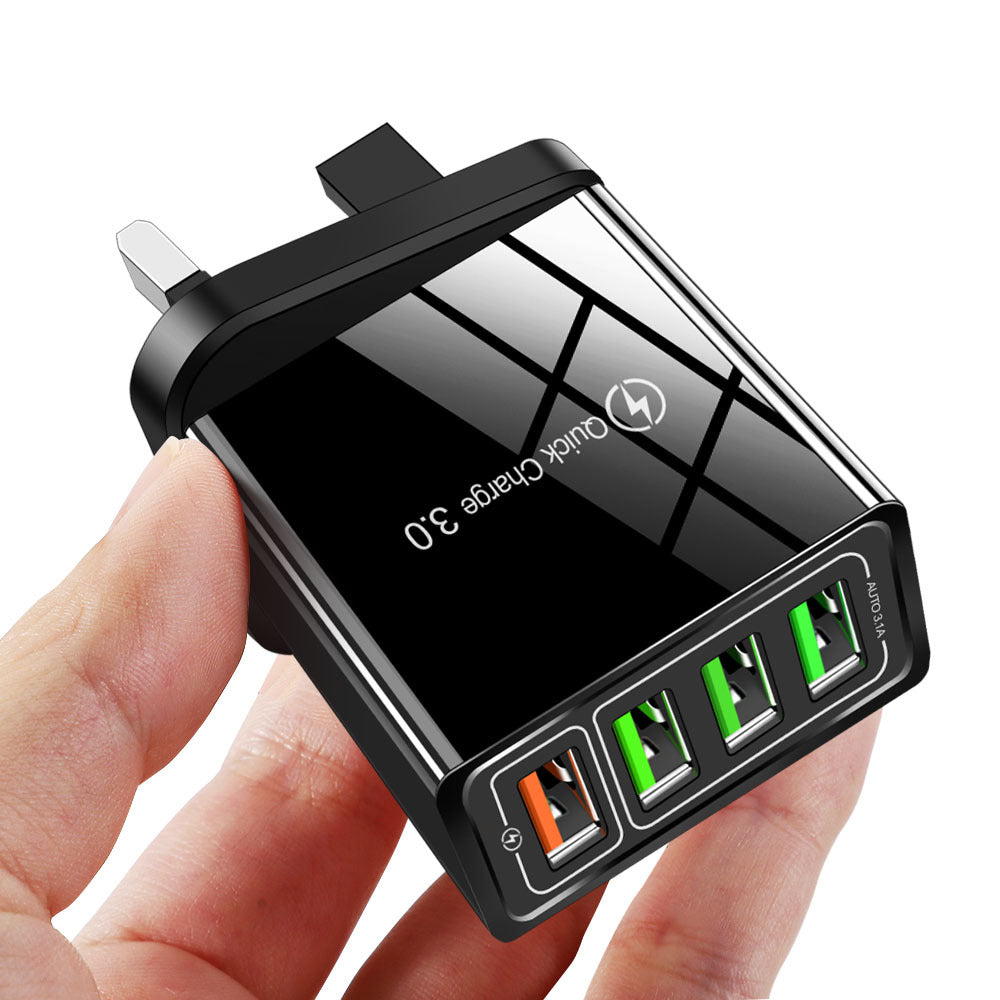 4-Port USB Fast Charger | Multi-Device Charging