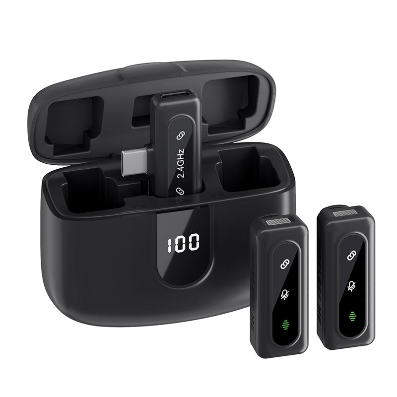 Noise reduction digital display charging compartment digital display mini microphone