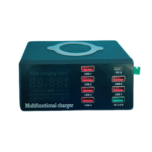 100W Multi-Port Fast Charging Station with Wireless Charging