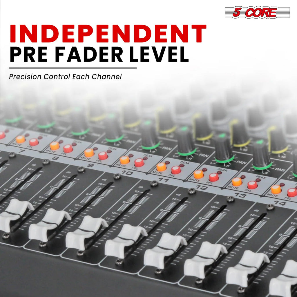 Audio Mixer 8 Channel DJ Equipment with Bluetooth USB Console Sound