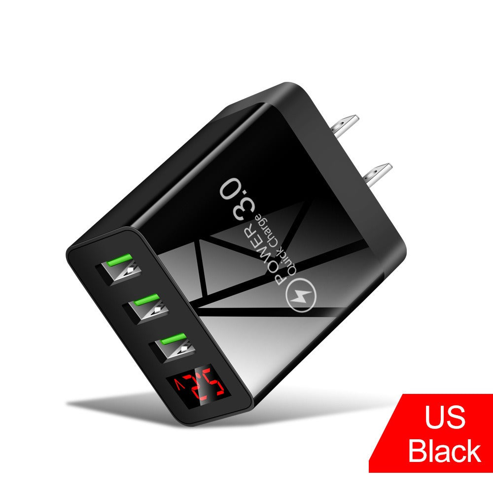 3-Port USB Fast Charger with Digital Display