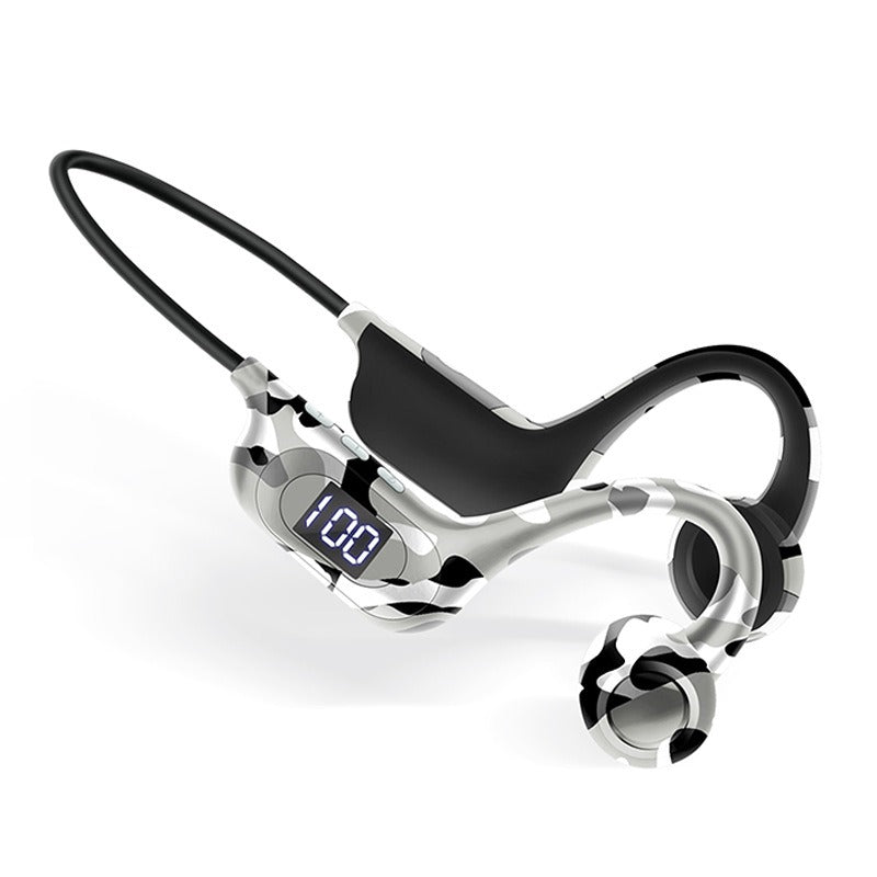 AKZ-G9 Graffiti Bone Conduction Wireless Bluetooth Earphones Insert Card Digital Display Hanging Ear Wireless Earphones eprolo