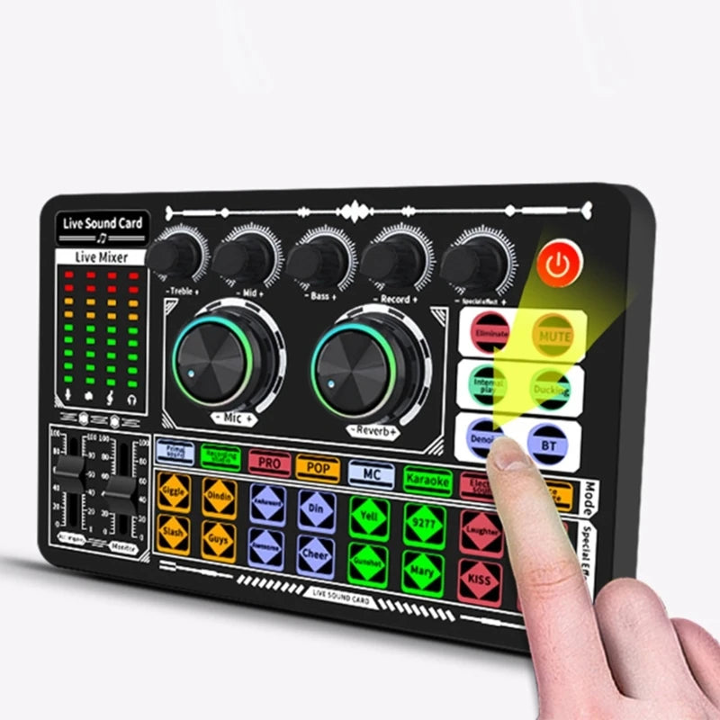 F999 Podcast Audio Mixer & Live Sound Card for Streaming, Recording and Karaoke product photo