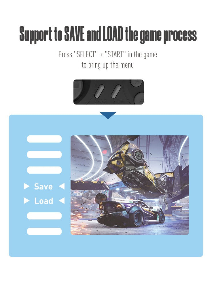 Retro gaming console product details and connection features