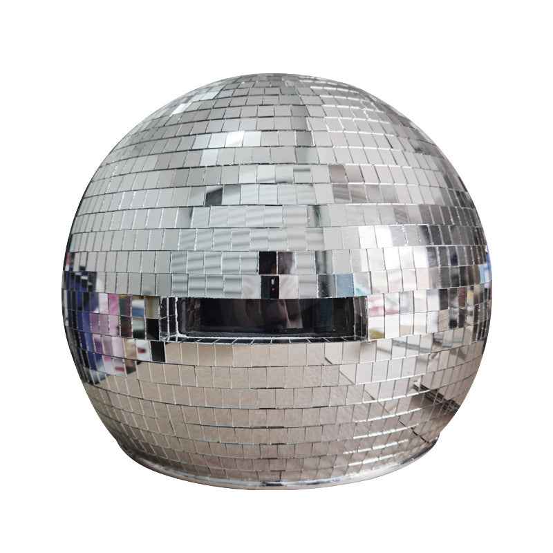 Silver Mirror Helmet Mask, Reflective Disco Costume Headgear for EDM Raves, Music Festivals, DJ Stage Performance