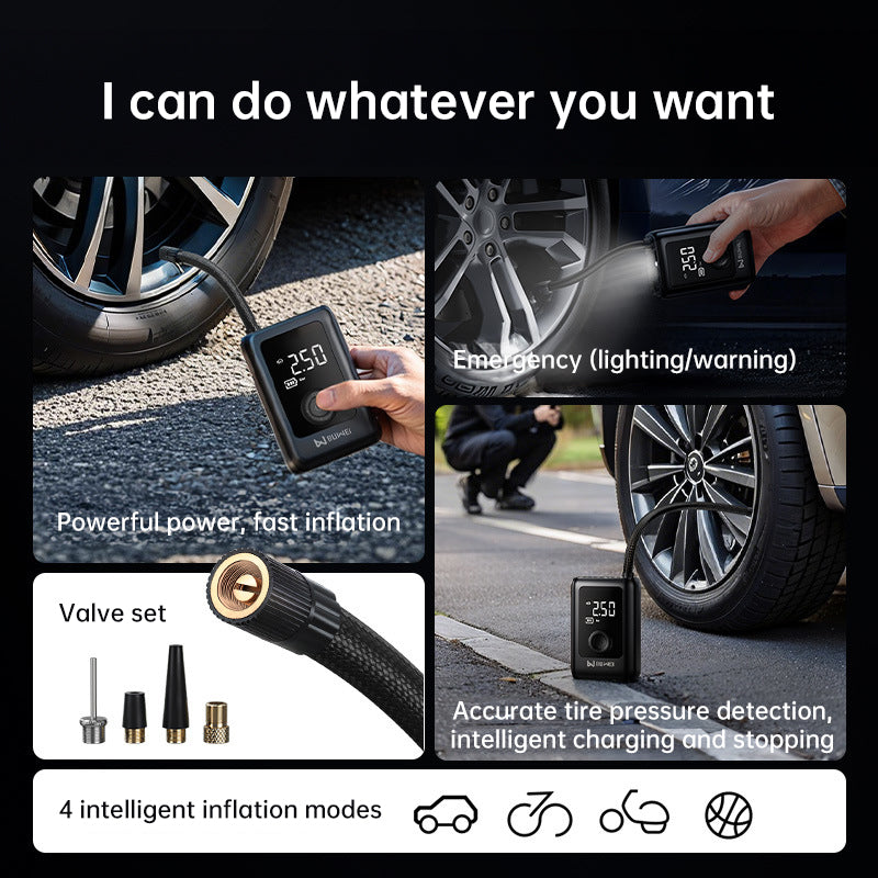 150PSI Rechargeable Electric Tire Pump with Light & LCD: for cars, bikes eprolo