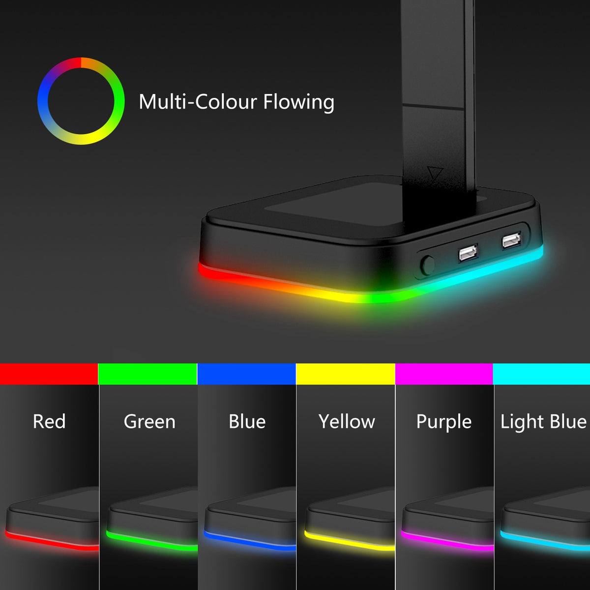 RGB headphone stand product features