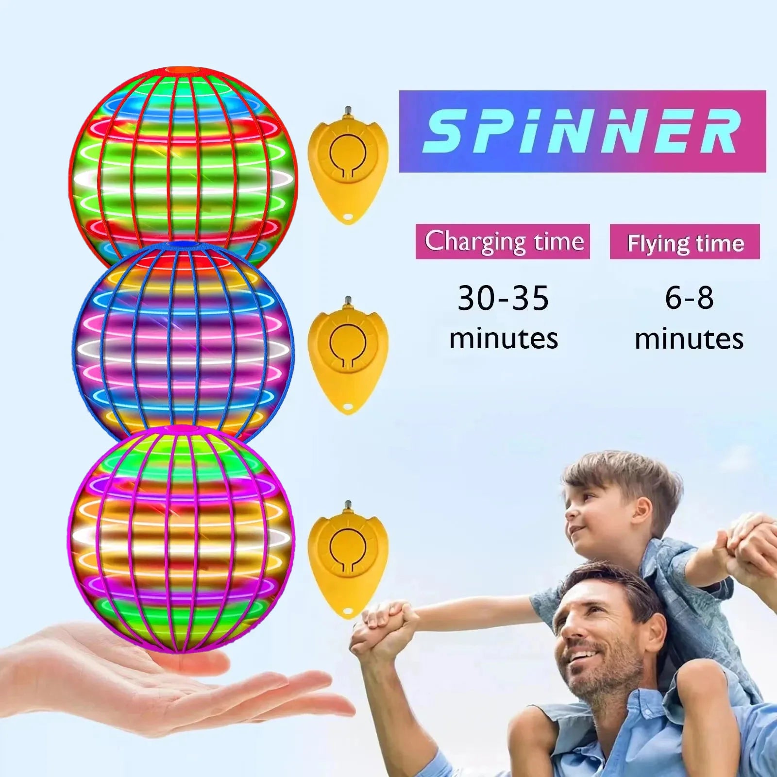 Flying Ball Boomerang Flyorb Magic With LED Lights Drone Hover Ball Fly Nova Orb Flying Spinner Fidget Toys Children Gift eprolo