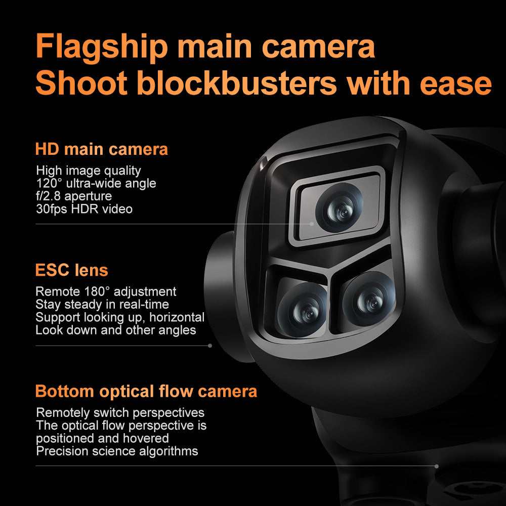 Drone with Triple Cameras, Screen, Optical Flow Positioning, 8K HD Aerial Photography, Obstacle Avoidance Flying Device eprolo