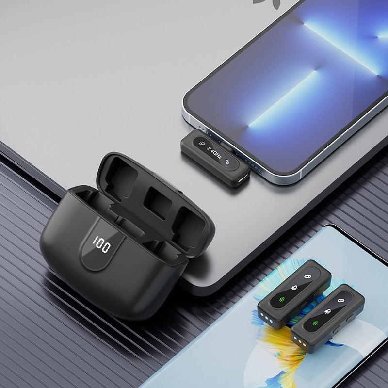 Noise reduction digital display charging compartment digital display mini microphone