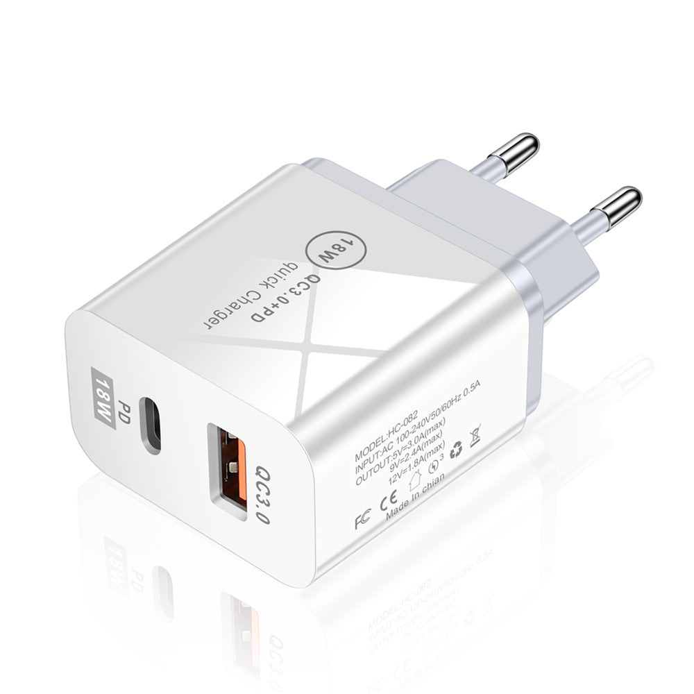 18W QC3.0 + PD Fast Charger | USB-A & USB-C
