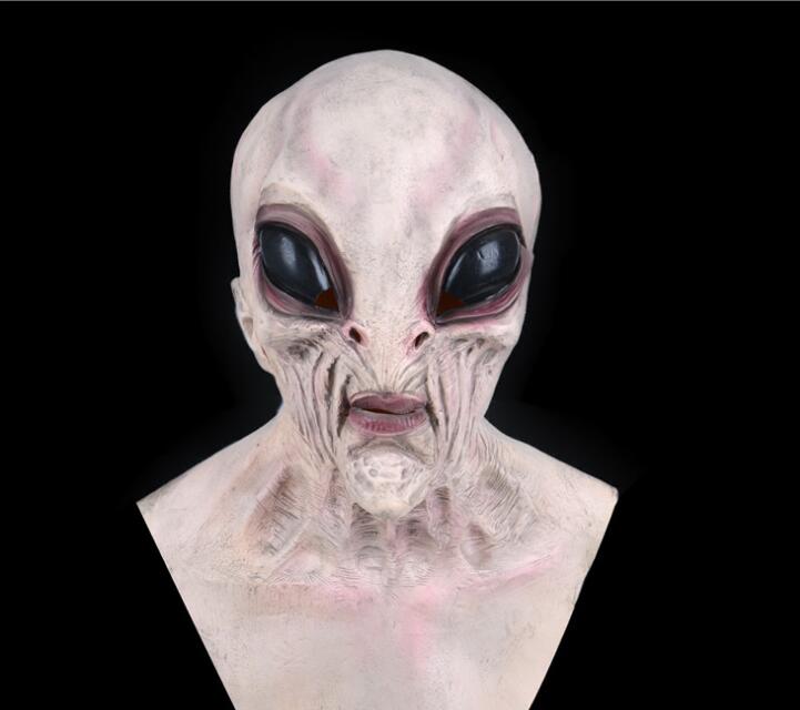 Halloween Alien Mask Scary Horrible Big Eyes Horror Alien Mask Full Head Latex Mask