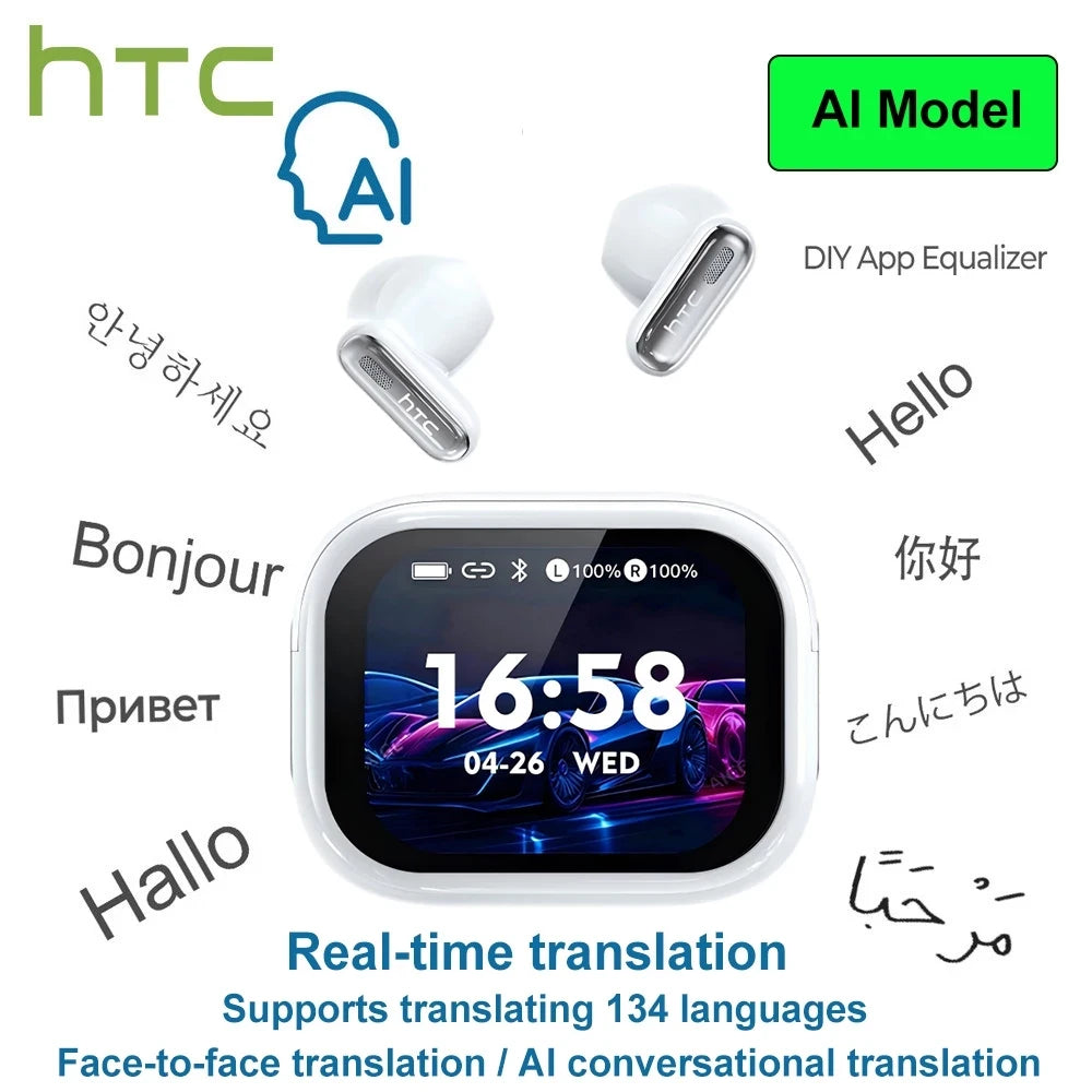 HTC NE68 Wireless Bluetooth Headphones with AI Translation