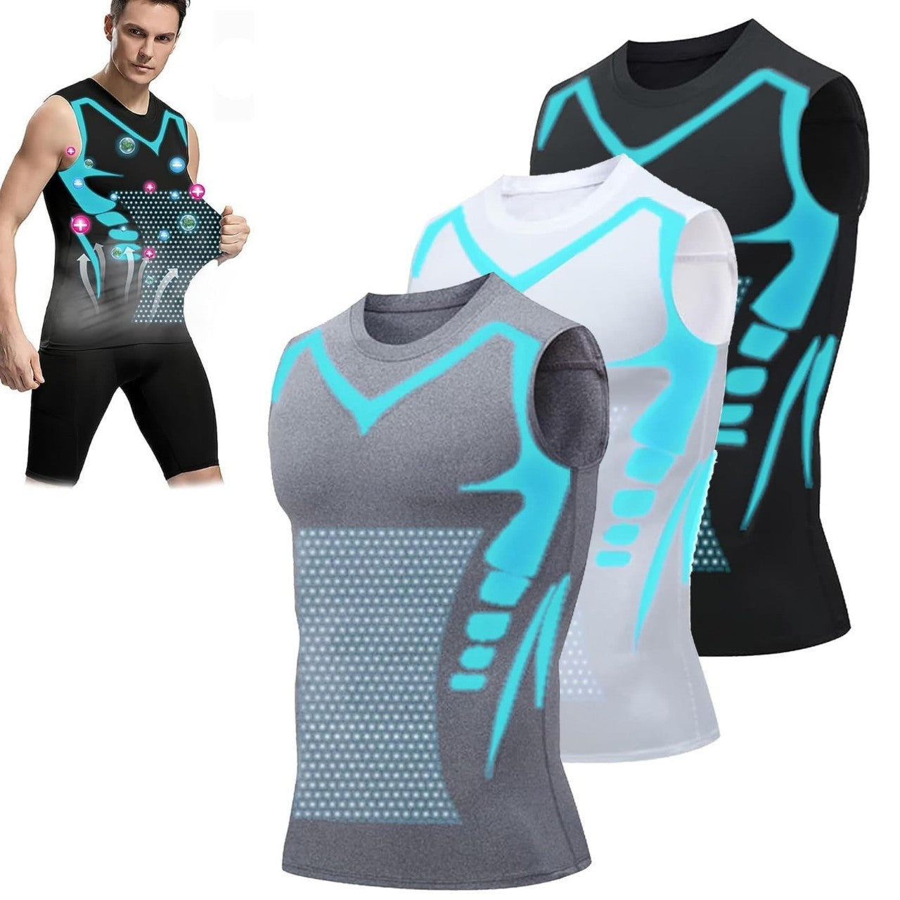 Quick-dry Men's Sports Fitted Short Sleeve Highly Elastic Breathable Moisture-wicking Fitness Training Vest eprolo