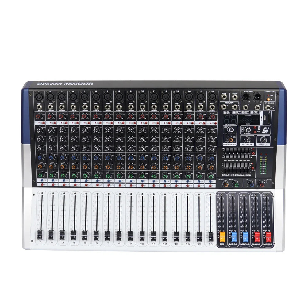 16-Channel 350W Audio Mixer Amplifier with DSP Effects