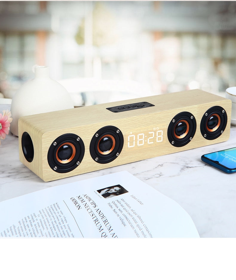 Home theater portable column Bluetooth Speaker Alarm Clock Radio subwoofer Soundbar for TV speaker AUX USB