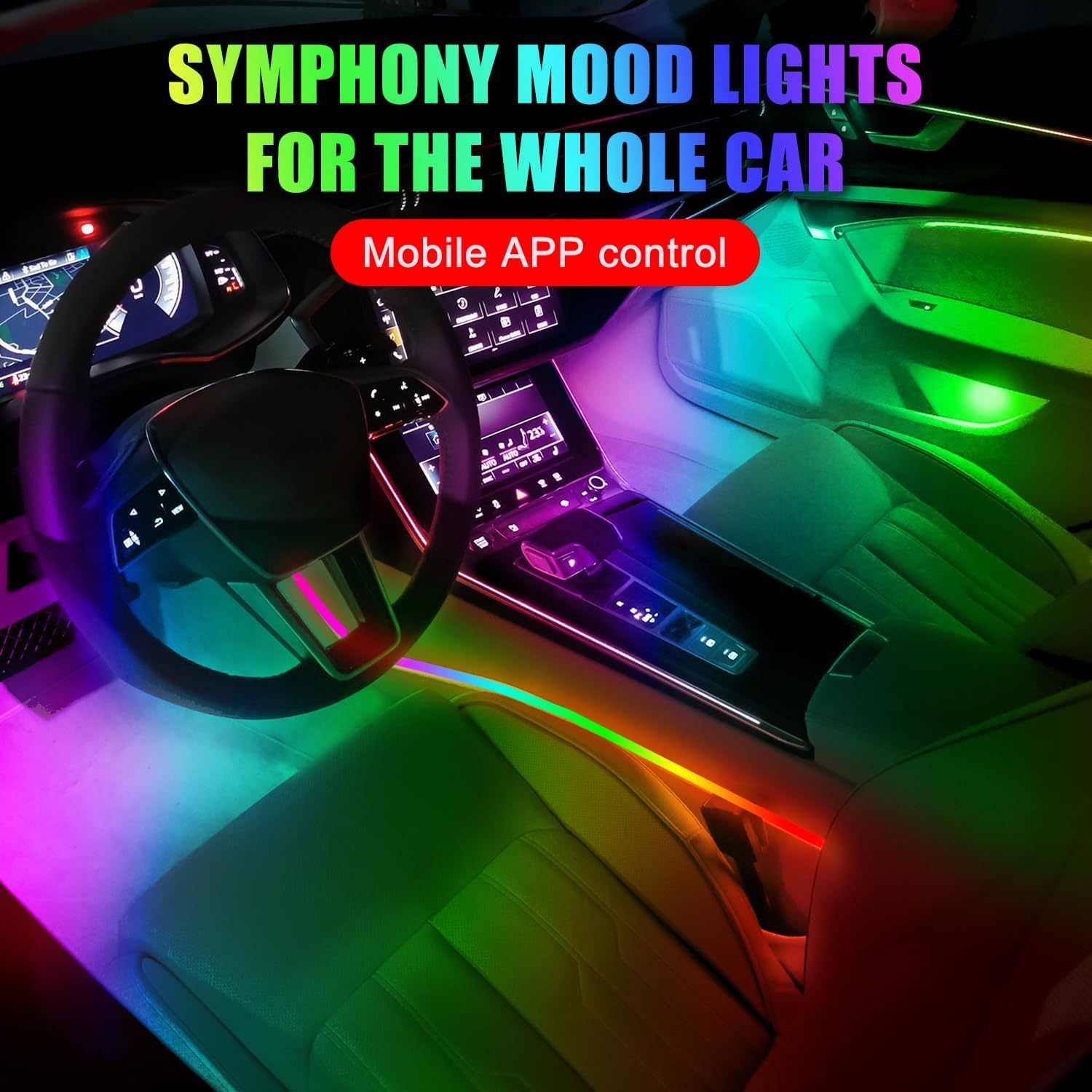 Suitable for 256 color dynamic light and shadow ambient lighting in cars universal car models with added welcome lights eprolo