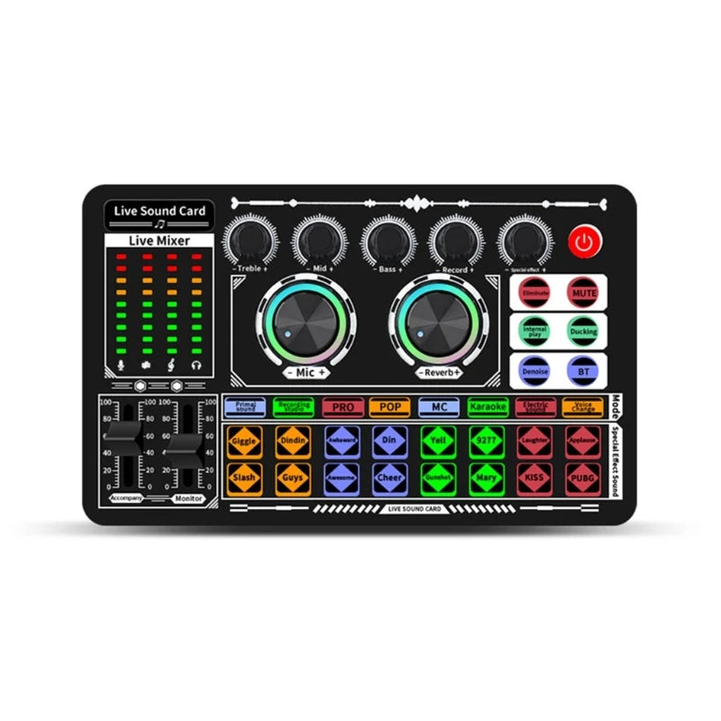 F999 Podcast Audio Mixer & Live Sound Card for Streaming, Recording and Karaoke product photo