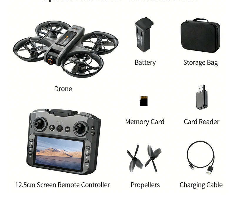 S156 Brushless RC Drone with Screen FPV Racing Drone, HD Camera, 4-Axis UAV with Optical Flow Positioning eprolo