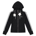 Light gray full star hooded white star jacket product photo