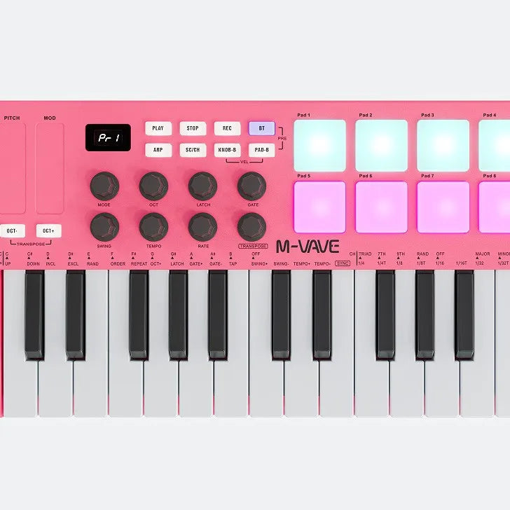 M-VAVE SMK-25 Portable MIDI Keyboard Controller with RGB Drum Pads