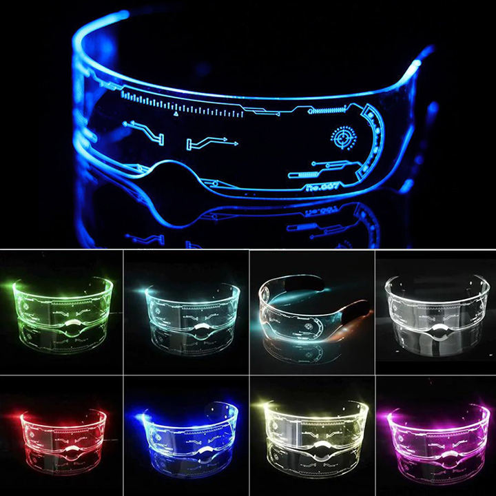 Charge  LED Luminous Glasses EL Flashing Neon Bar Party LED Glasses Light Up Glasses Rave Costume Party Decor DJ Sunglasses Party Decor eprolo