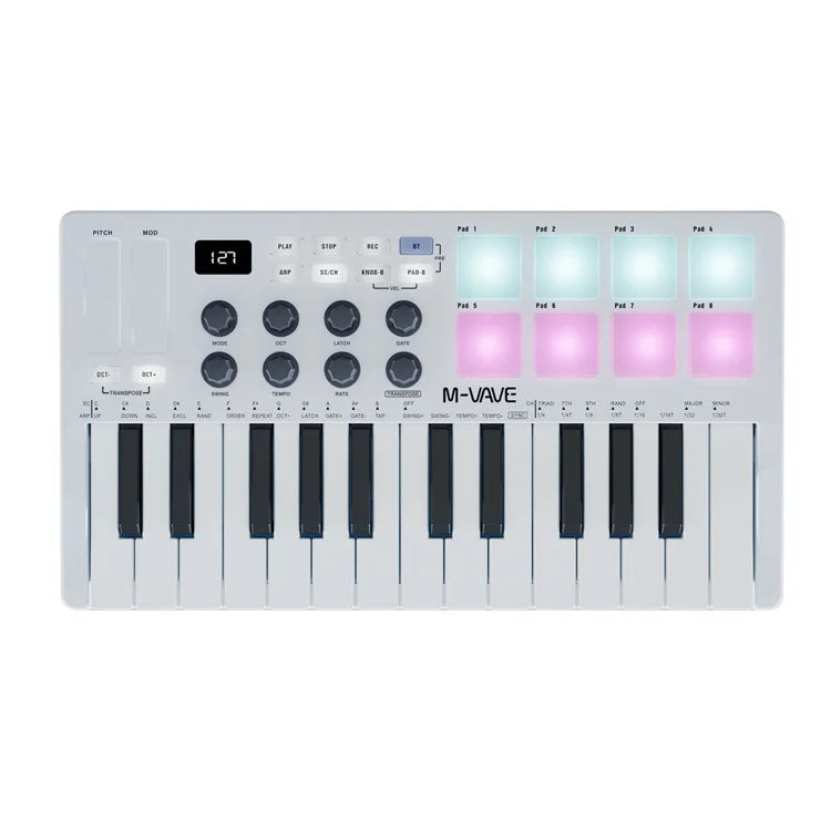 M-VAVE SMK-25 Portable MIDI Keyboard Controller with RGB Drum Pads