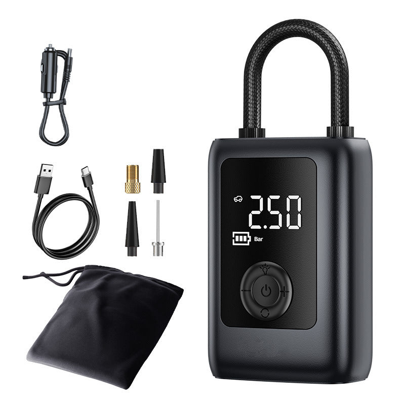 150PSI Rechargeable Electric Tire Pump with Light & LCD: for cars, bikes eprolo