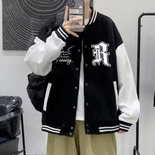 Trendy baseball jacket men's casual jacket upper garment product photo