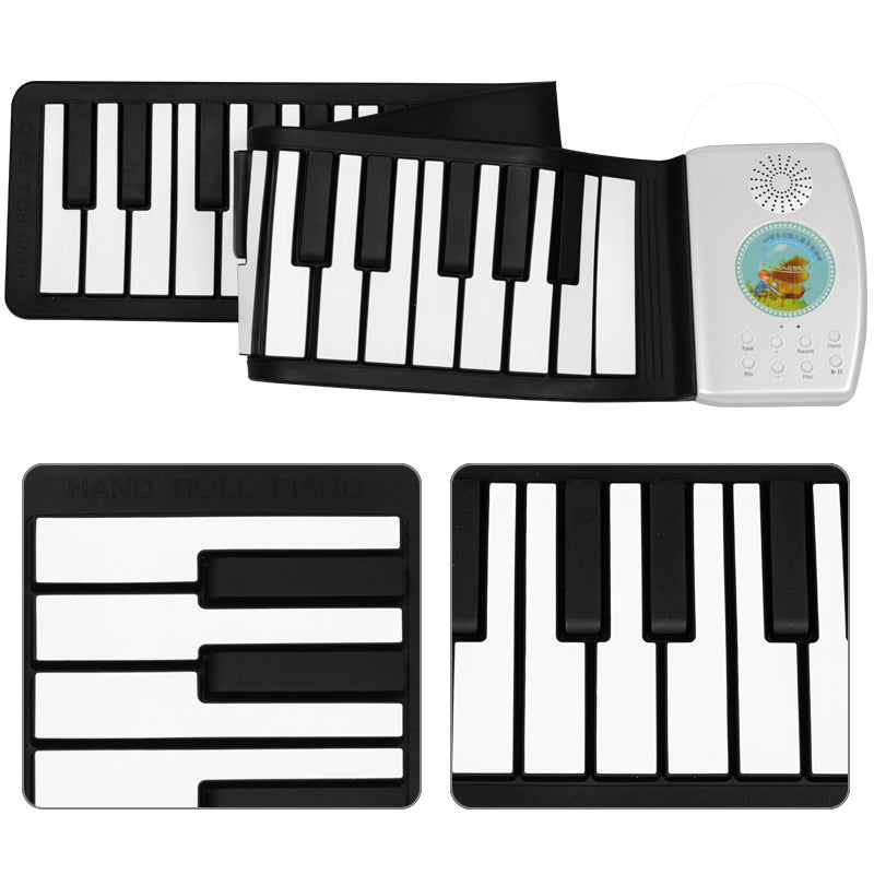 49 Key Rainbow Handroll Piano Thickened Silicone Waterproof Children's Entry Folding Electronic Organ