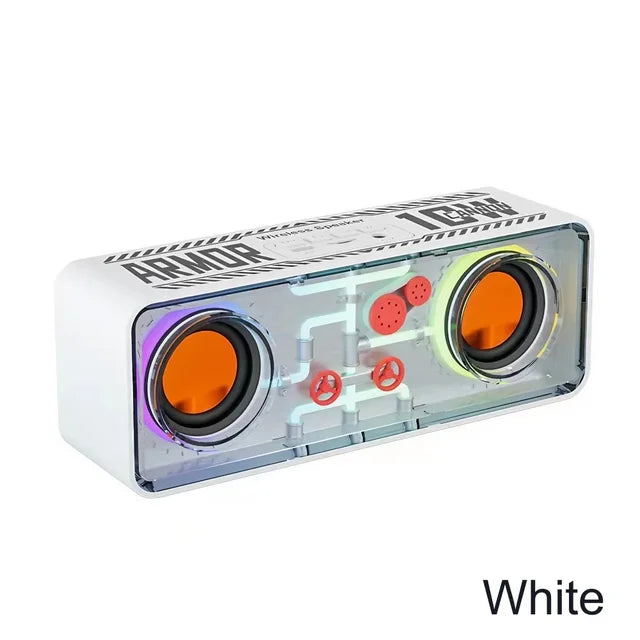 Bass Vibro-sound PUNK Style Dual Speakers Transparent Mechanical Wireless Bluetooth Speakers eprolo